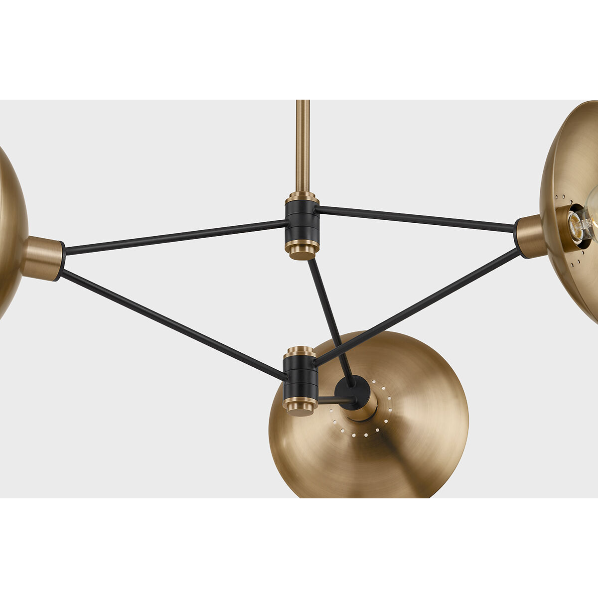 Axel 3 Light 36 inch Patina Brass/Soft Black Chandelier Ceiling Light